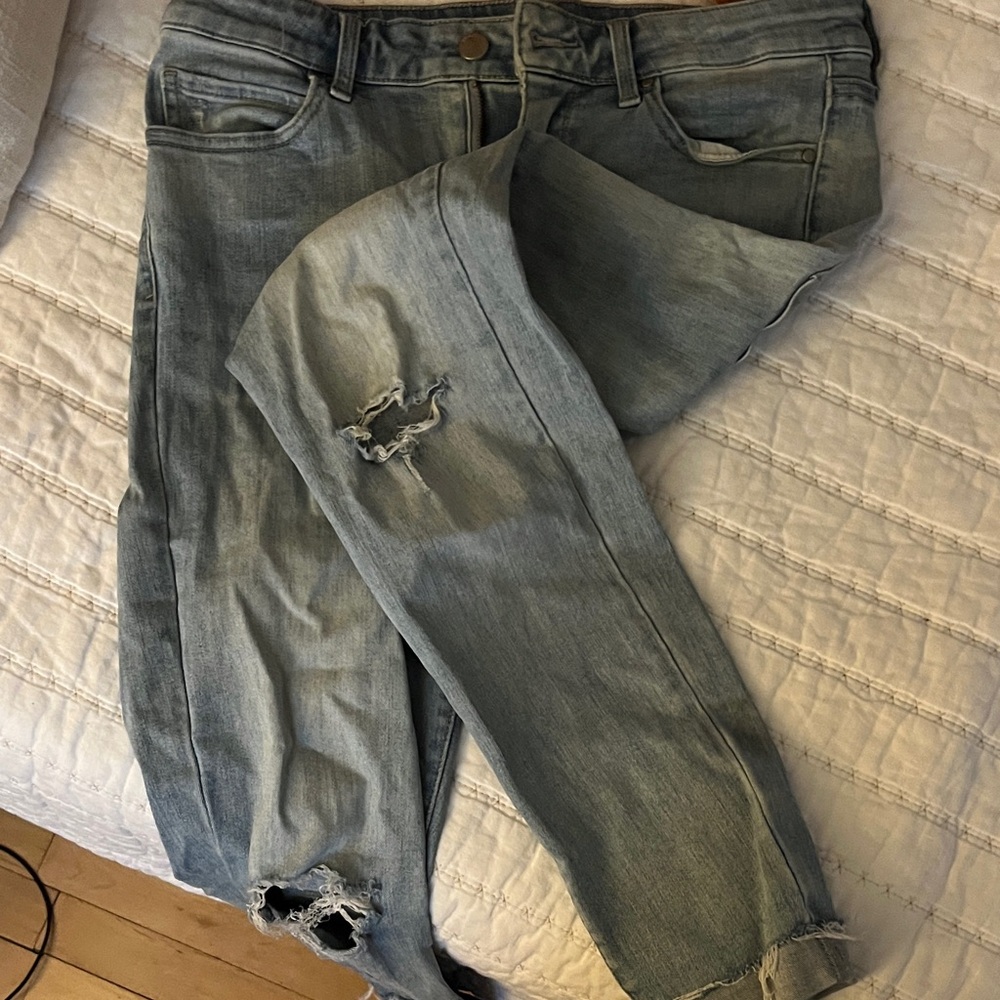 Distressed Ripped Light Blue Jeans